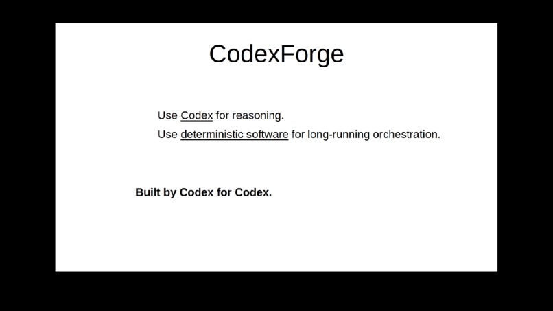 CodexForge: Built by Codex for Codex – screenshot 1
