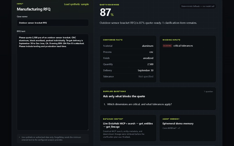 ForgeRelay — Metadata-Aware RFQs – screenshot 1