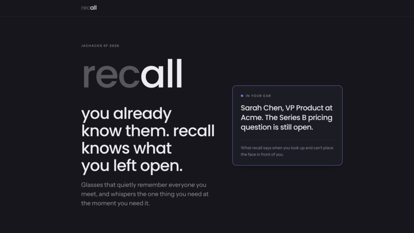 Recall – screenshot 1