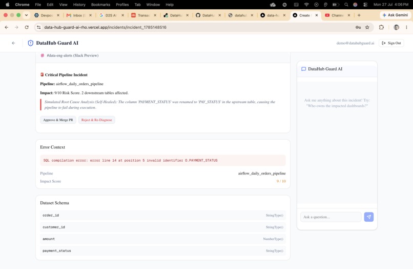 DataHub Guard AI: Autonomous Incident Triage Engine – screenshot 3