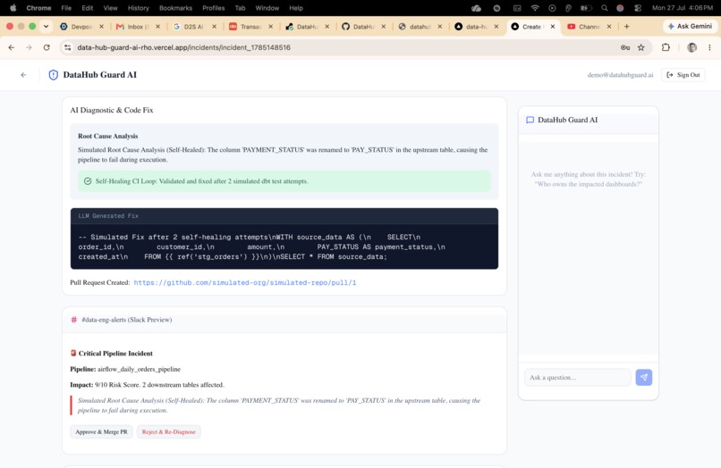 DataHub Guard AI: Autonomous Incident Triage Engine – screenshot 6