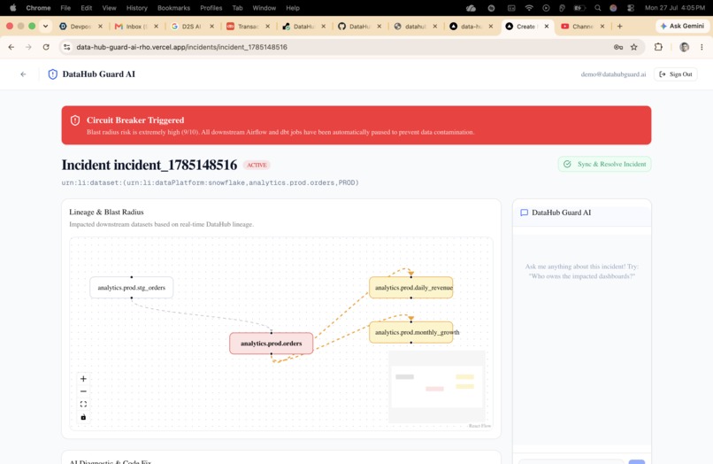 DataHub Guard AI: Autonomous Incident Triage Engine – screenshot 7
