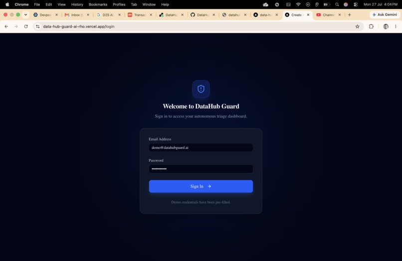 DataHub Guard AI: Autonomous Incident Triage Engine – screenshot 8