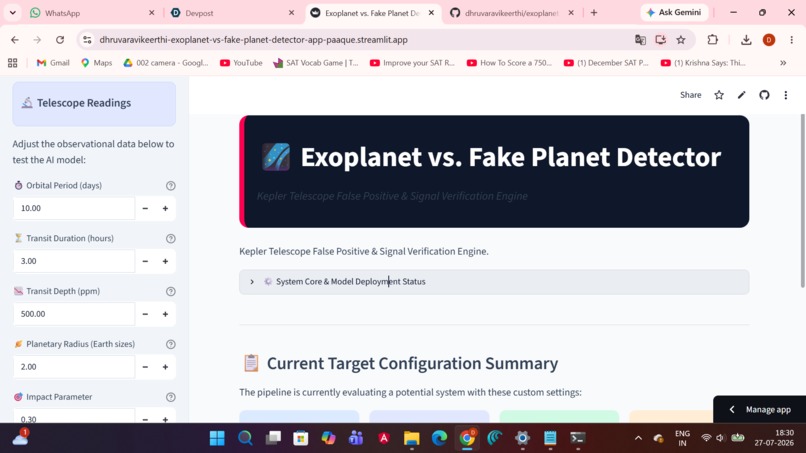 Exoplanet vs. Fake Planet Detector – screenshot 1