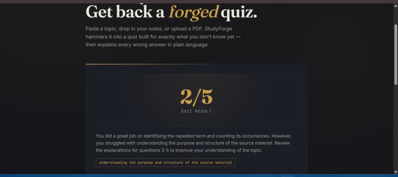 StudyForge – AI Personalized Quiz Generator – screenshot 1