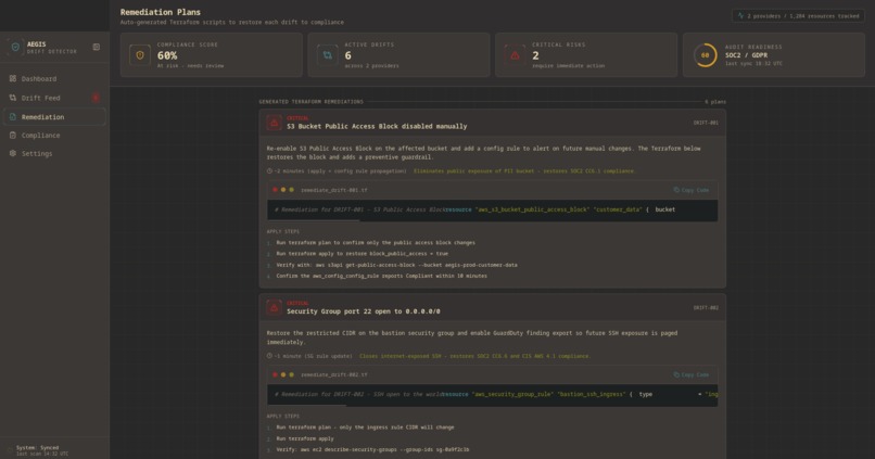 Aegis: Infrastructure Drift Detector – screenshot 3