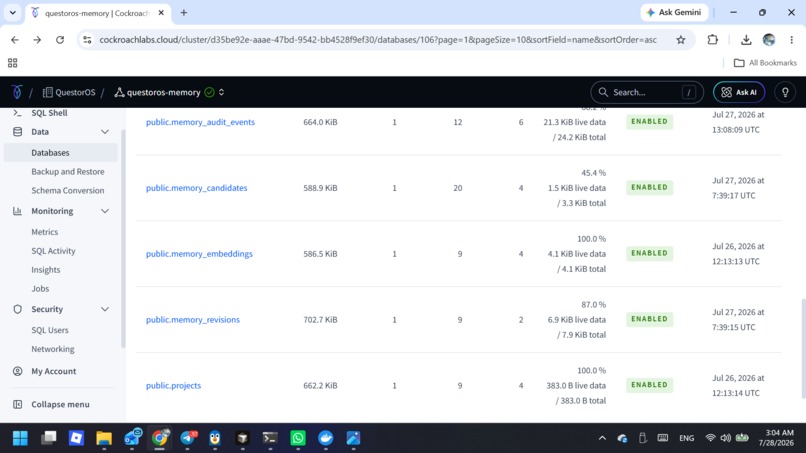 QuestorOS Memory — ICARE³ Organizational Intelligence – screenshot 4