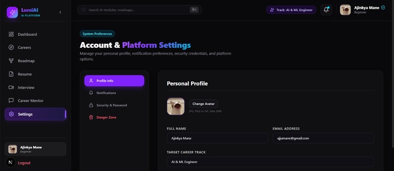 LuminAI - AI Career Mentor – screenshot 10