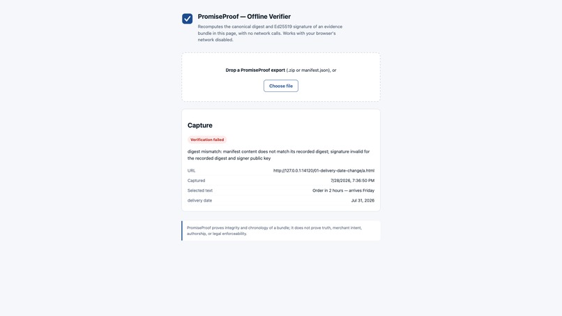 PromiseProof – screenshot 2