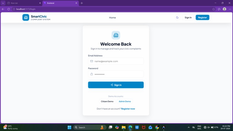 Smart Complaint System – screenshot 1