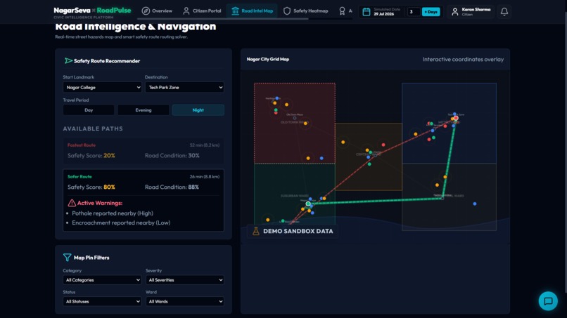 NagarSeva × RoadPulse: AI Civic Intelligence Platform – screenshot 3