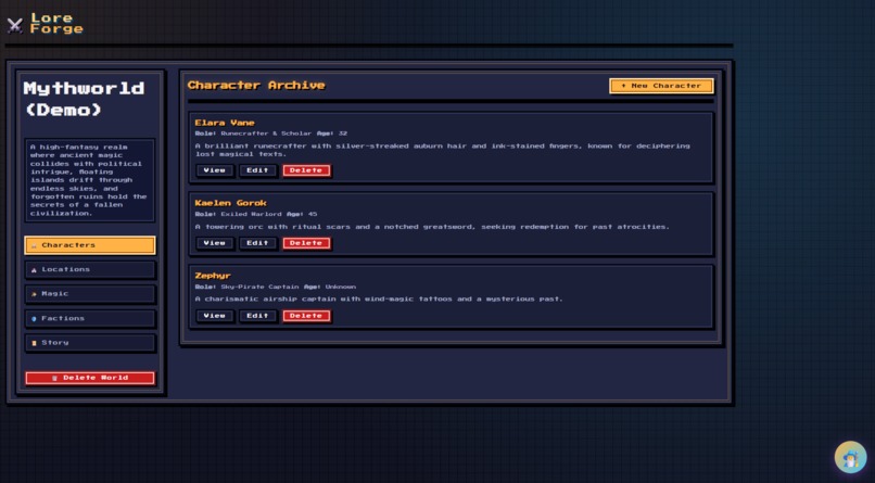 LoreForge – screenshot 3