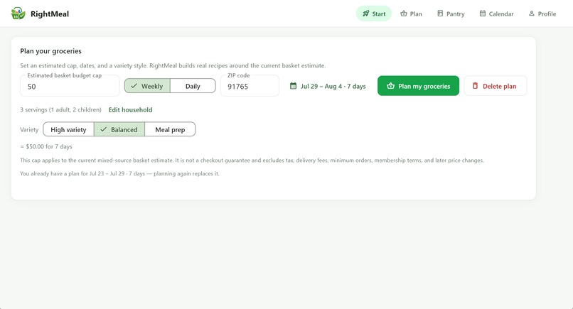 RightMeal – screenshot 2