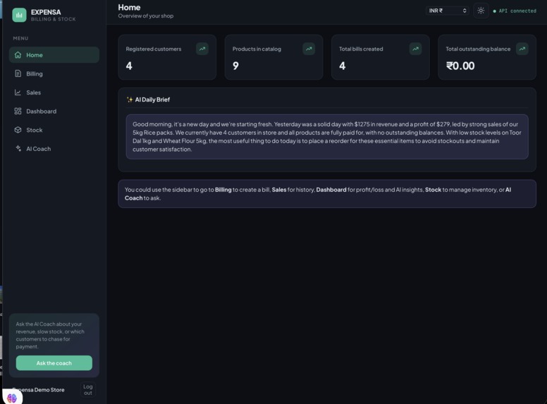 EXPENSA (An app to manage business better) – screenshot 4