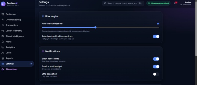 SentinelAI – AI-Driven Banking Cybersecurity Platform – screenshot 8