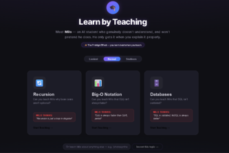 Milo: The AI Student You Have to Teach