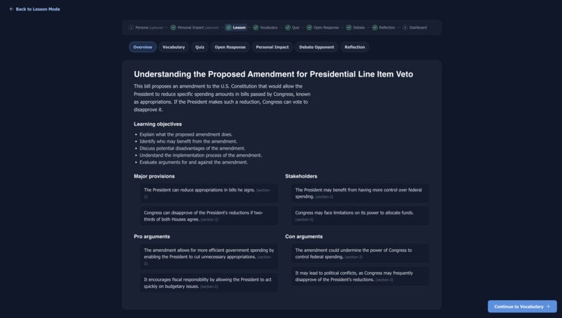 DebateSim – screenshot 1