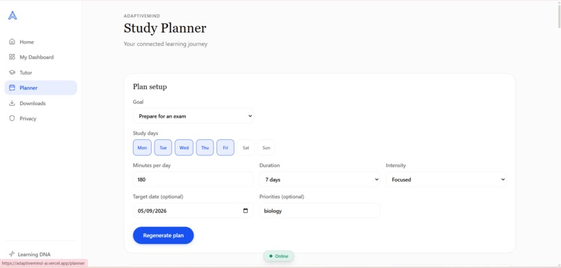 AdaptiveMind AI – screenshot 2