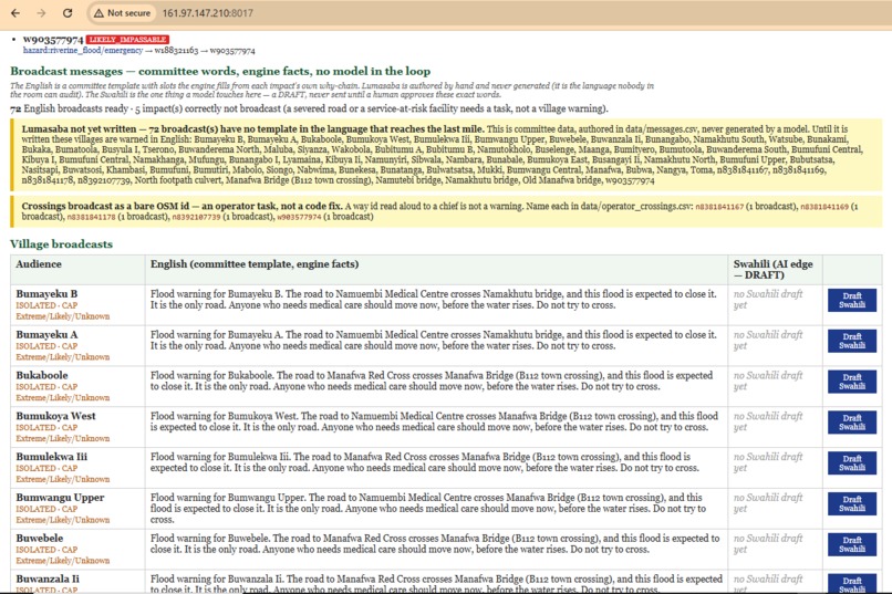 LIFELINE — asset-level flood early warning – screenshot 3
