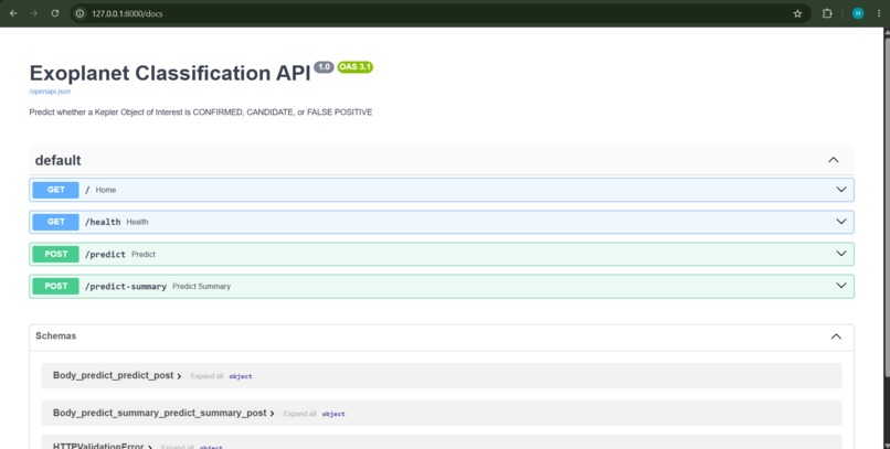 Exoplanet Classification Dashboard – screenshot 1