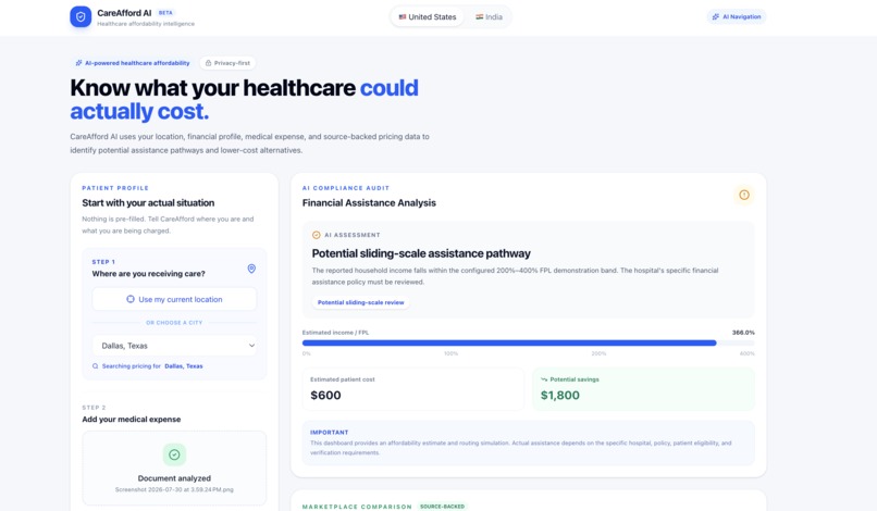 CareAfford AI – screenshot 1