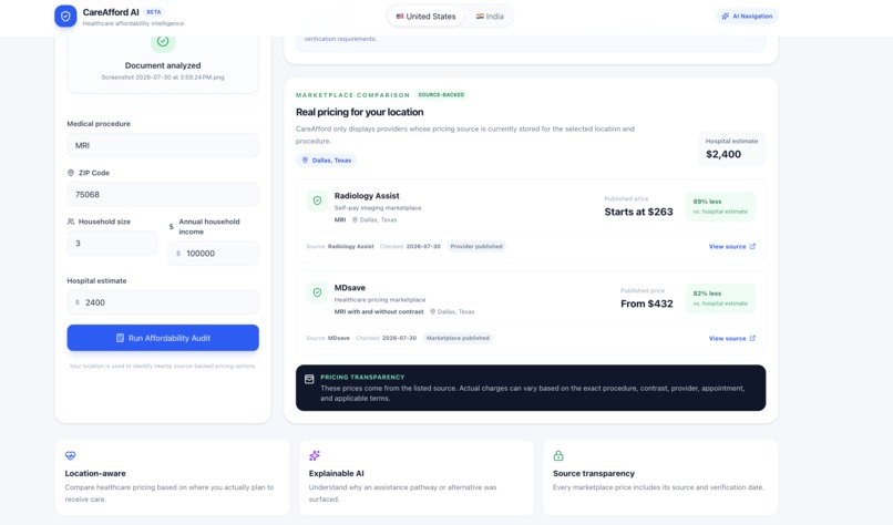 CareAfford AI – screenshot 2