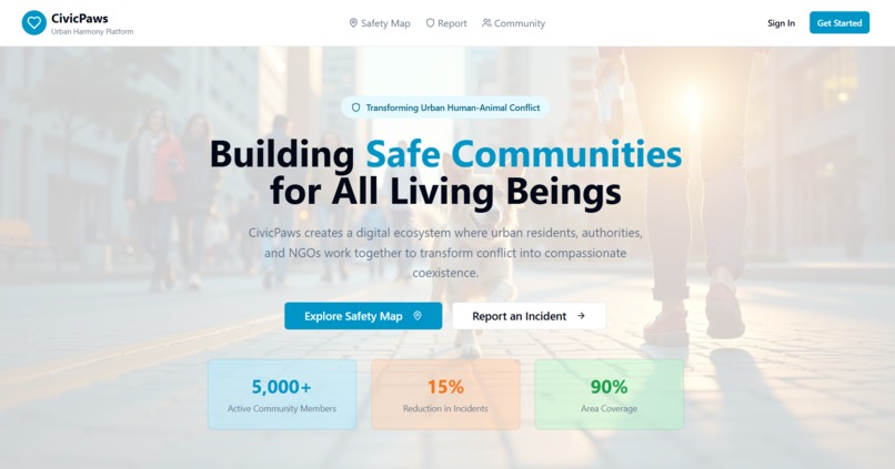 CivicPaws: AI-Powered Platform for Human-Animal Coexistence – screenshot 1