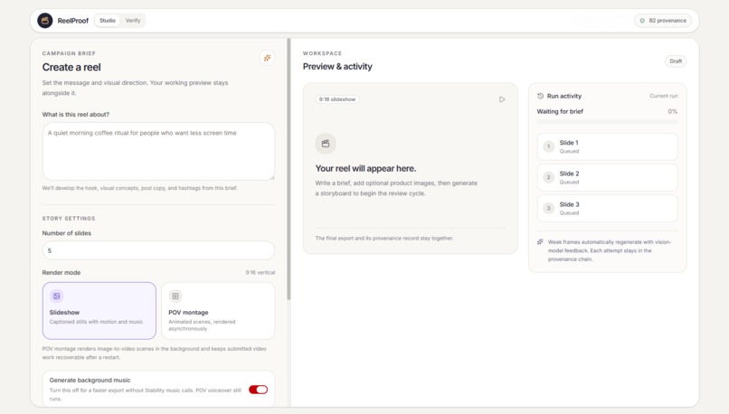 ReelProof – screenshot 1