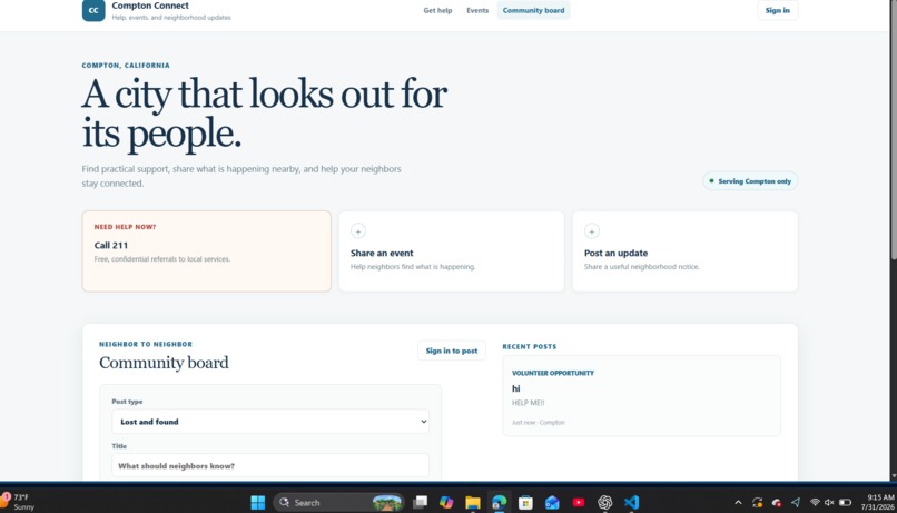 Compton connect – screenshot 1