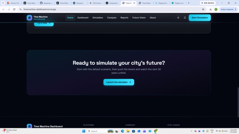 Time machine dashboard – screenshot 4
