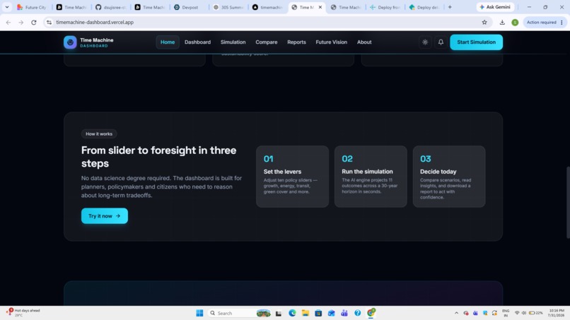 Time machine dashboard – screenshot 5