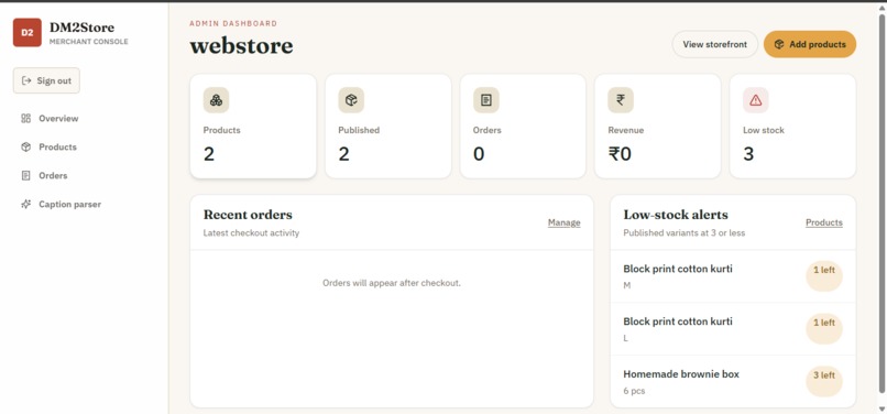Dm2Store – screenshot 1