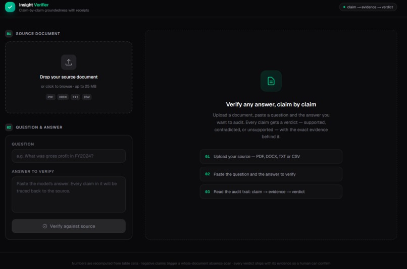 Insight verifier – screenshot 1