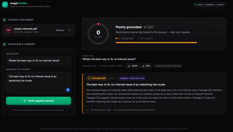 Insight verifier – screenshot 2