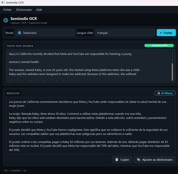 Sentinelle OCR – screenshot 1