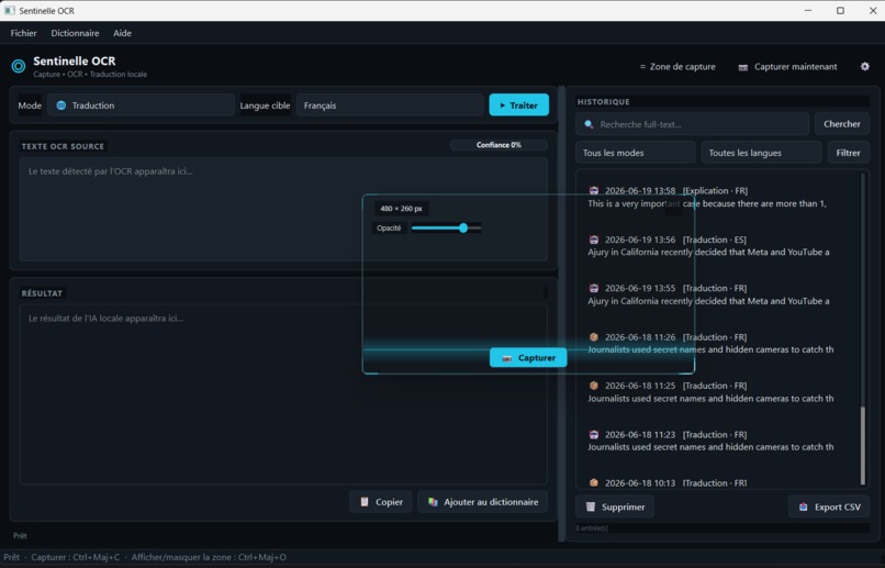 Sentinelle OCR – screenshot 3