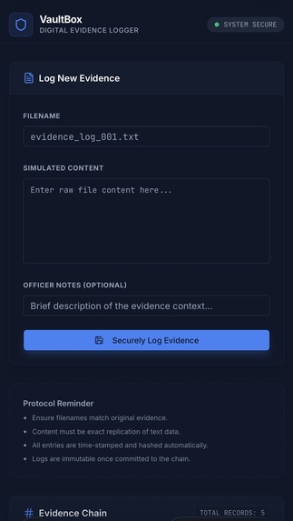 Vault Box - Digital Evidence Locker  – screenshot 1