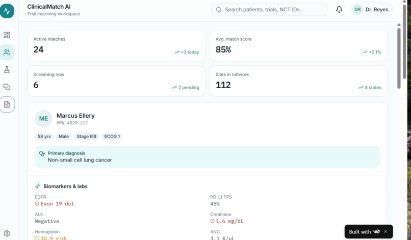 ClinicalMatch AI – screenshot 1