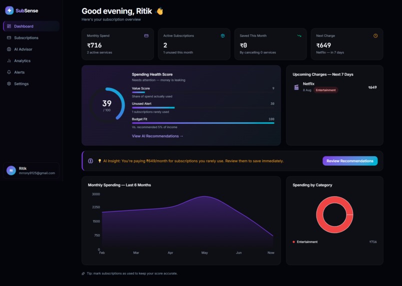 SubSense – screenshot 2
