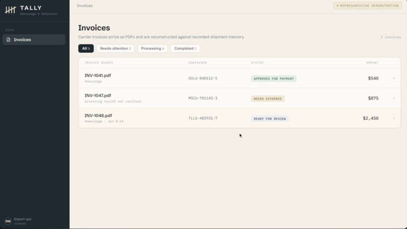 Tally – screenshot 1