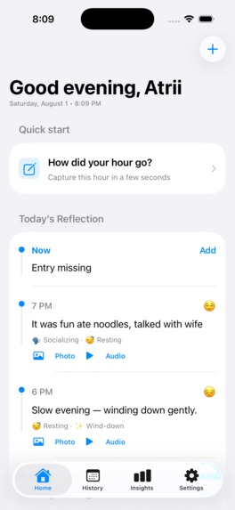 Hourly Journal – screenshot 1