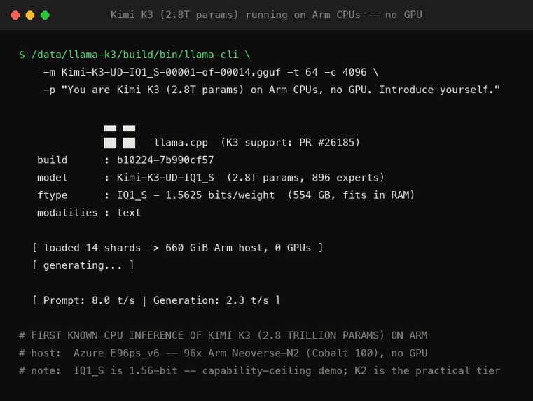 NightShift — a trillion-parameter AI engineer on Arm CPUs – screenshot 3