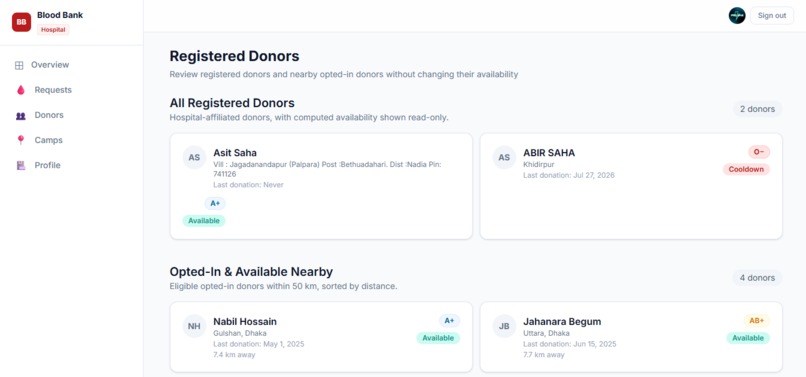 Project BloodBank – screenshot 4