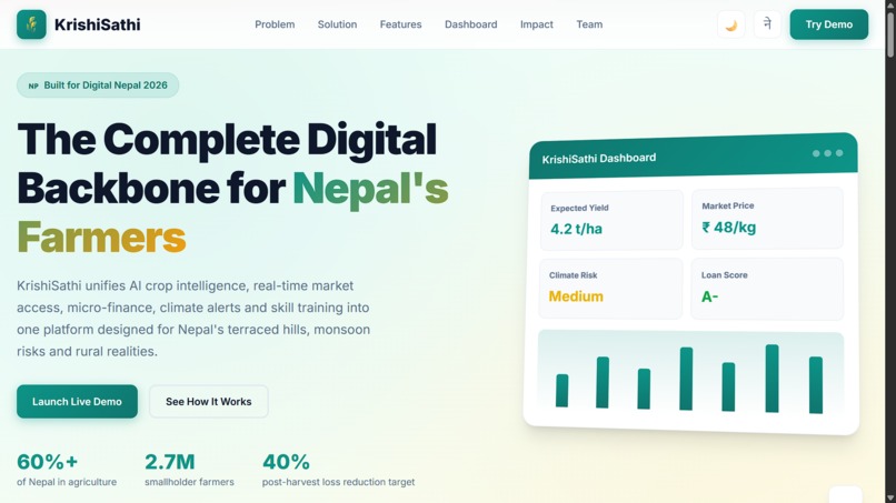 KrishiSathi – Digital Backbone for Nepal’s Farmers – screenshot 1
