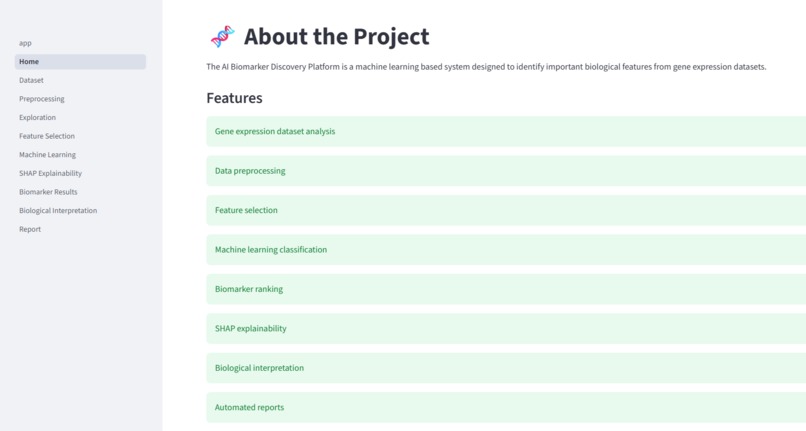 AI Biomarker Discovery platform – screenshot 2