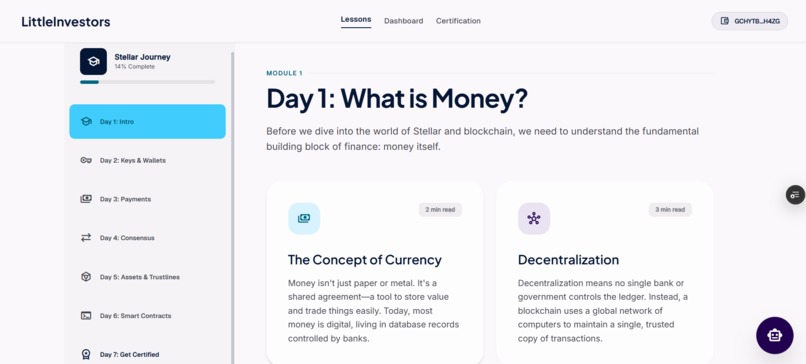 LittleInvestors – Learn Web3 by doing – screenshot 2