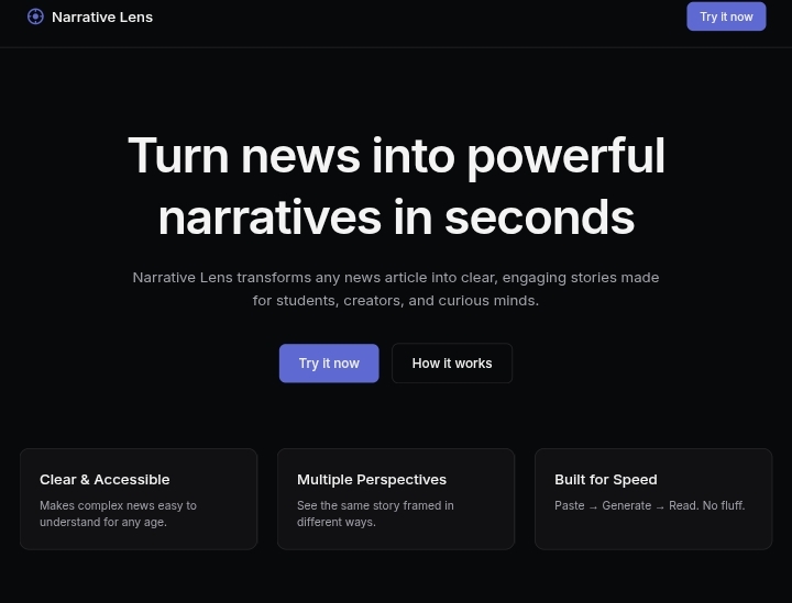 Narrative lens  – screenshot 1