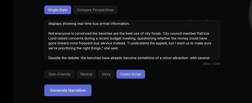 Narrative lens  – screenshot 4