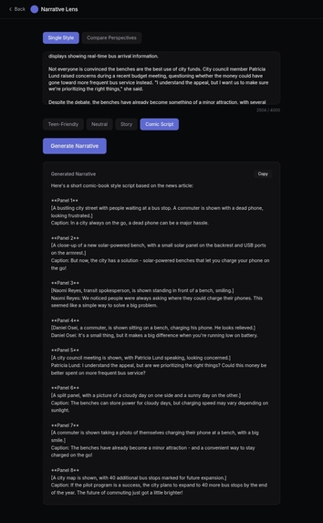 Narrative lens  – screenshot 5