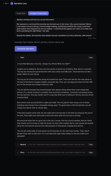 Narrative lens  – screenshot 6